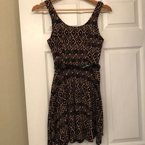 Leopard dress with black belt